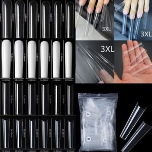 엑스박스 패드 부품 120pcs 3XL 스퀘어 스트레이트 엑스트라 롱 풀 커버 틀린 손톱 인공 아크릴 팁 네일 매