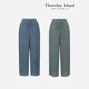 [Thursday Island] 플리츠 와이드 팬츠(T234MPT632W)