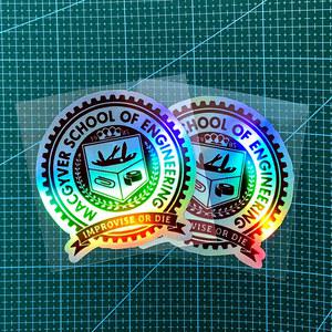 Macgyver School of Engineering 오토바이 스티커, 연료 탱크 스쿠터 노트북 자외선 차단, 범용 비닐 데칼, 1PC