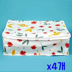 x4개 이불 의류 (플라워) 보관함(54x35cm) 정리 간편