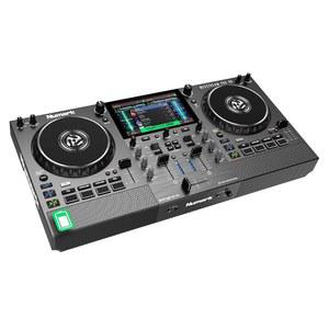 배터리가 있는 Numark Mixstream Pro Go 휴대용 DJ 컨트롤러 스템 분리가 믹서 스피커 WiFi 스트리밍 터치스크린 세라토 DJ와 함께 작동합니다