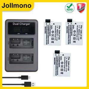 1800mAh LP-E8 LP E8 배터리 + LCD 듀얼 충전기 캐논 EOS 550D 600D X4 X5 X6i X7i T2i T3i T4i T5i