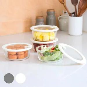 글라스 심플쿡 유리 전자렌지용기 원형 400ml 4개