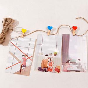 사진 집게 하트 사진걸이 걸이 가랜드 나무 10P