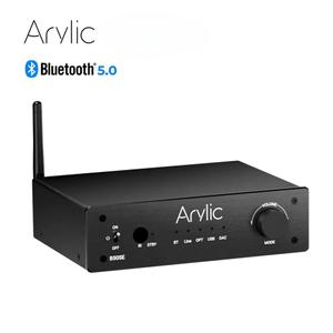 Arylic B50 SE Bluetooth 스테레오 50W x 2 오디오 증폭기 수신기 가정용 스피커용 2.1 채널 미니 클래스 D