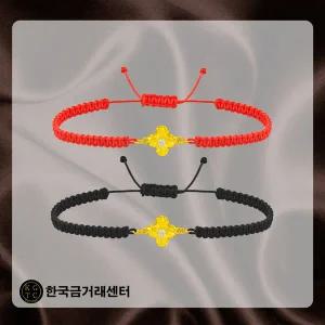 [한국금거래센터][한국금거래센터] 24K 랩다이아 더블 클로버 팔찌+24k 순금코인2종