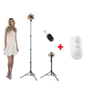 rozet 키큰 태블릿거치대 스마트폰삼각대 RX-5590유튜브 셀카 여행 휴대용 리모콘 리모컨 자이언트 카메라