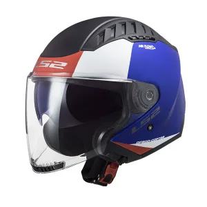 LS2 OF600 COPTER 어반 무광 블루/레드 선바이저 오픈페이스헬멧
