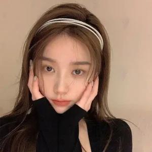 여성 여신스타일 세줄 진주 헤어밴드 머리띠 여신스타일 진주