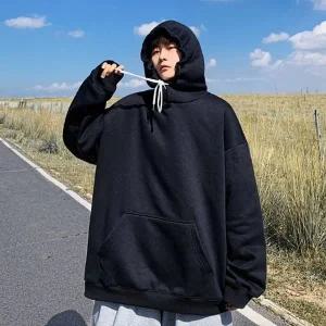 베이직 커플 후드티 캐주얼 포켓 가벼운 단체복 (WFJSM5M)