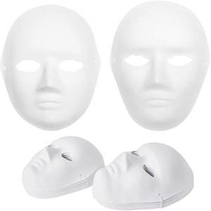 마퀴타 40개 DIY 풀페이스 마스크, 빈 흰색 페인트 칠 가능한 종이 마체 공예 마스크 코스프레 할로윈 마디 그라 파티 남성용 여성용 2종