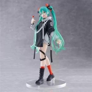 카이토Taito 오리지널 정품 보컬 로이드 가수 하츠네 미쿠 패션 피규어 펑크 Ver 18cm 컬렉션 모델 장난감