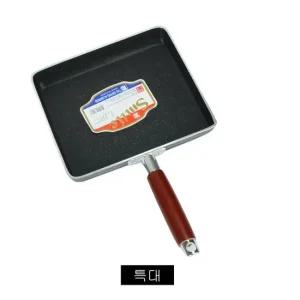 나무손잡이 사각 후라이팬 특대 계란팬 밀크팬 사각팬