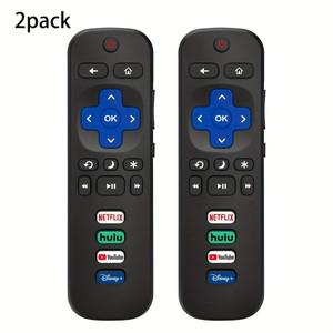 TCL Roku/Hisense Roku/Onn Roku/philips 호환 Roku 스마트 TV와 호환되는 리모컨 2개(RokuStick  박스에