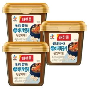 해찬들 그대로 된장찌개양념 450g x 3개 - 바지락 꽃게