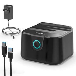 GOODO 싱글 하드 드라이브 도킹 스테이션 USB 3.0에서 SATA III로 2.5/3.5인치 HDD SSD, UASP가 장착된 외장 하드 드라이브 도크(5Gbps), 오프라인 클론 및 최대 지원