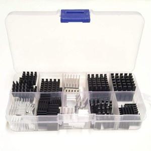 이지카고 100pcs 히트싱크 모음 키트 소형 쿨러 알루미늄 세트 - PC 노트북 M 2 CPU GPU VGA RAM VRAM VRM IC LED MOSFET 트랜지스터 전압 조절기 사전 적용 열 테이프