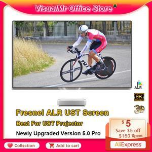프레넬 5.0 프로 ALR UST 프로젝션 스크린, 주변집열판 차단, 고정 프레임, 단초점 프로젝터에 최적, 4K, 8