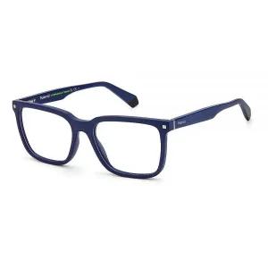 Polaroid Sunglasses 남성용 PLD D436 사각 처방 안경 프레임 매트 블루/데모 렌즈 55mm 17mm 매트 블루/데