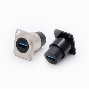 1pc 금속 원형/D 유형 모듈 RJ45 CAT6 및 USB 2.0/3.0 C HDMI 잭 소켓 네트워크 패널 장착 전자 커넥터