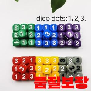 10 개/몫 D6 주사위 세트 얼굴 123 수학 그림 테이블 게임 Arylic 라운드 가장자리 단색