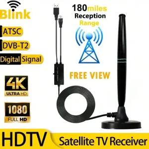 UHD안테나 TV 실내 지상파 수신기 증폭기 안테나 장거리 4K1080p 디지털 HD 신호 부스터 DVBT2ATSC 46-862M