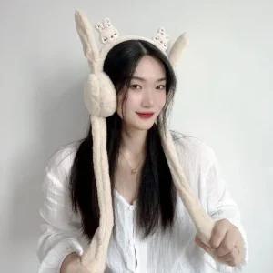 쫑긋 토끼 움직이는 귀마개 패션귀마개 겨울귀도리 가정용품 생필품
