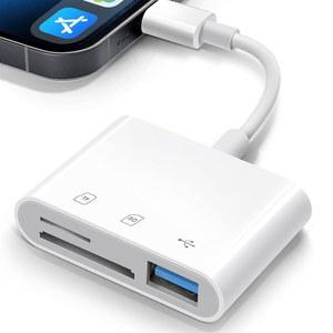 IPHONE용 SD 카드 리더 3-IN-1 트레일 IPAD용 마이크로 어댑터를 어댑터 플레이 TF 지원합니다 플러그 및 뷰어는 USB 카메라 게임