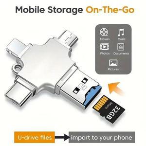 4In 1 메모리 마이크로 SD 카드 리더기 IPhone Ipad Android Mac PC 카메라 유형 조명 Usb 휴대용