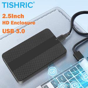 TISHRIC 외장형 하드 드라이브 인클로저 하드디스크 SATA2.5 인치 SSD 케이스 USB3.0 게임용 PC 노트북 PS5