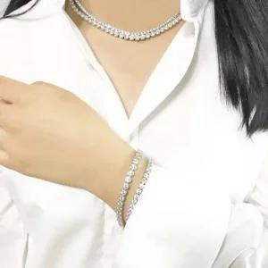 4발 테니스 큐빅 헤라 은목걸이 925실버 럭셔리한 여자 베스트목걸이 커플 부모님생신