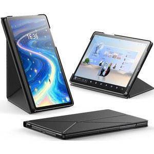 삼성 갤럭시 탭 A9+/A9 플러스 11인치 5G용 INFILAND 케이스, 가로 및 세로 스탠드가 있는 슬림 폴더블 책 스타일 커버, A9 태블릿용 보호 케이스 (2023), 블랙