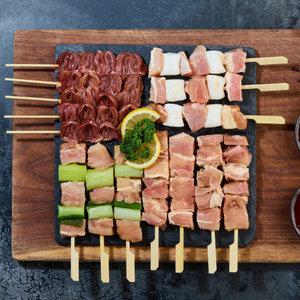 모던포차 닭꼬치 4종 세트 순살닭꼬치 파닭 떡닭 염통 1.2kg 캠핑음식 캠핑요리 야키토리 집들이음식 밀키트 