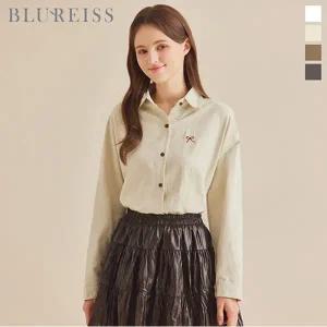 [블루레이스] 리본자수 큐브라 카라 블라우스_B5F1BL5151