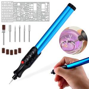 오리지널 이지 에처 - 판화 펜 완성 키트 보석, 금속, 유리, 가죽, 나무용 휴대용 DIY 공예 전기 조각기 및 스텐실 회전 도구 에칭 스크라이브 조각