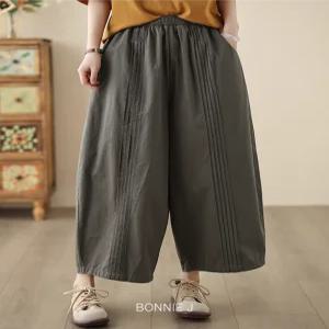 [보니제이]와이드핏 면 통바지 빅사이즈  직장인 팬츠 3color 슬