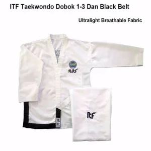 상위 10 ITF 태권도 16 Dan 초경량 통기성 유니폼 보조 Doboks 정장