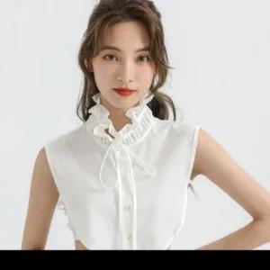 DO9754 하이넥 페이크 카라 레이스셔츠 레이스카라 불라우스카라 넥케이프 페이크카라