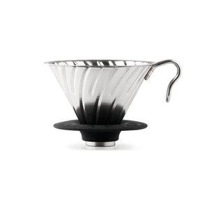 메가커피 하리오 V60 메탈드립퍼 1 4인용 실버VDM 02HSV