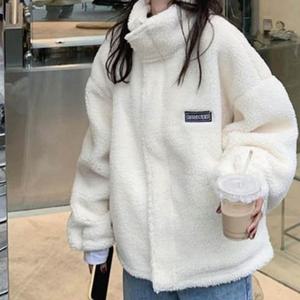 뽀글이 도톰 윈터 겨울 집업 따뜻 후리스 아우터 화이
