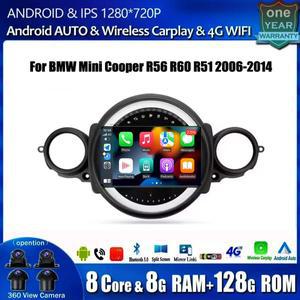 BMW 미니 쿠퍼 R56 R60 R51 2006-2014 용 안드로이드 자동 카플레이, GPS 내비게이션, 스테레오 멀티미디어