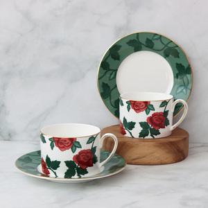 한국도자기 본차이나 벨벳로즈 레드 커피잔세트 2(4)PCS