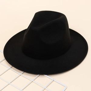 남성 페도라 패션 재즈 모자 펠트 여성 봄 가을 겨울 빈티지 큰 처마 검은색 유럽과 미국의