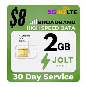 졸트 모바일 선불 데이터 SIM 카드, 고속, 5G 4G LTE, 전국 At T 네트워크, 요금제 전용, 인터넷 , GPS, 핫스팟, 스마트워치, 테이블, 카메라, IoT, Wi-Fi에 대한 계약 없음