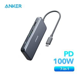 Anker usb 허브 341 USB-C 허브7-in-1  4K HDMI 100W 전원  c  2개 5Gbps 데이터 포트 노트북 악세사리