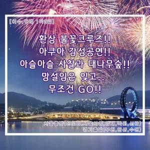[여수/구례]크루즈불꽃투어&아쿠아플라넷+사성암&대나무숲길 /야경불꽃크루즈,아쿠아플라넷,오동도,해상케이블카사성암,섬진강대나무숲