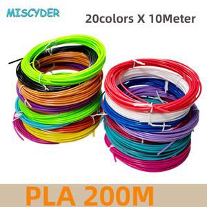 3D 펜 재료 용 PLA 필라멘트 10/20 롤 10M 직경 1.75mm 200M 프린터 펜용 안전 플라스틱 리필