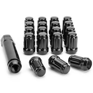 20PCS M12x1 25 스플라인 러그 너트, Infiniti G35 G37 350Z 스바루 임프레자 아웃백 포레스터 튜너 휠 원 소켓 키, 닫힌 끝 벌지 도토리 너트용 블랙 6 애프터마켓 너트