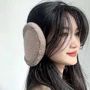 방한 귀마개 브라운 따숨하루 여성 귀마개 털 왕 겨울 방한 겨울 털 니트귀도리 왕