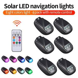 6x 자동차 오토바이 RGB LED 스트로브 조명 8 색 플래시 위치 무선 항공기 비행기 헬리콥터 경고등